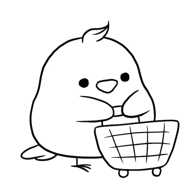 chicken cartoon animal cute kawaii doodle coloring page drawing