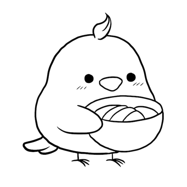 chicken cartoon animal cute kawaii doodle coloring page drawing