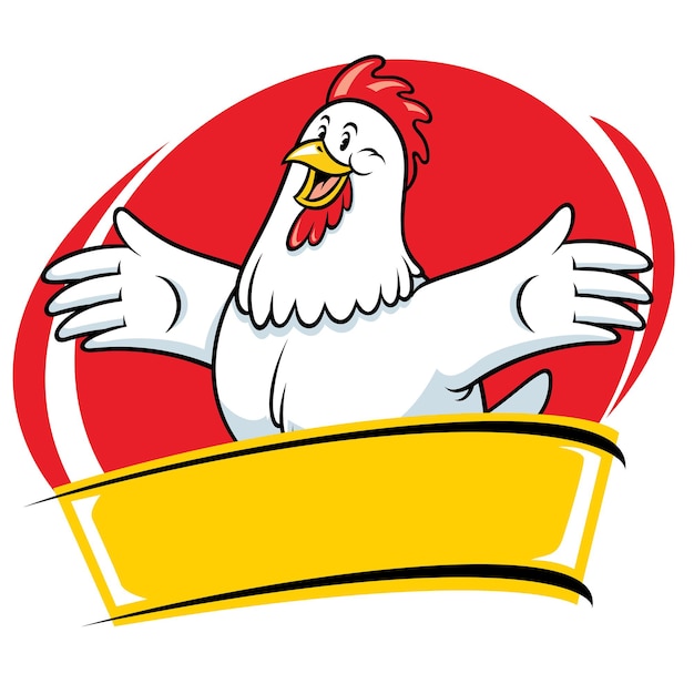 Vector chicken cartoon mascot style character