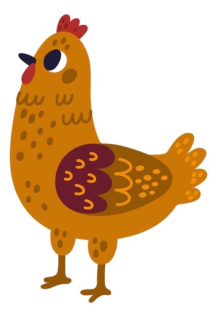 Chicken character Cute farm hen Poultry drawing