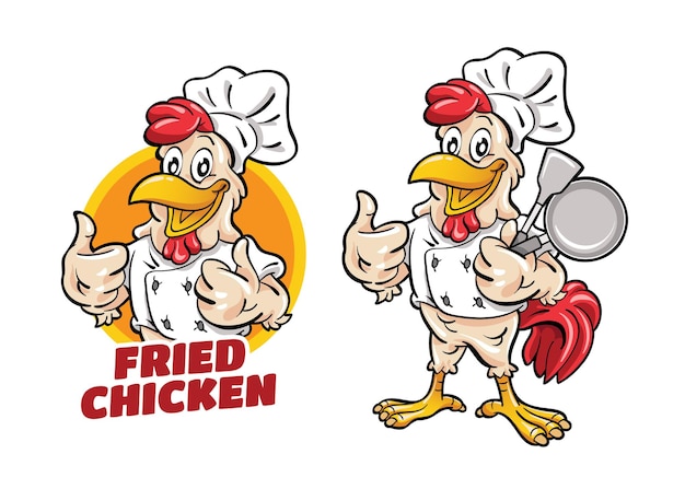 Chicken chef cartoon character