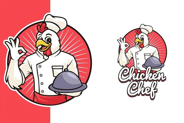 Vettore mascotte dello chef di pollo