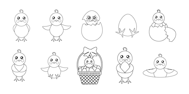 Chicken coloring book set