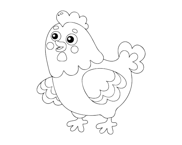 Chicken Coloring Page voor kinderen 022