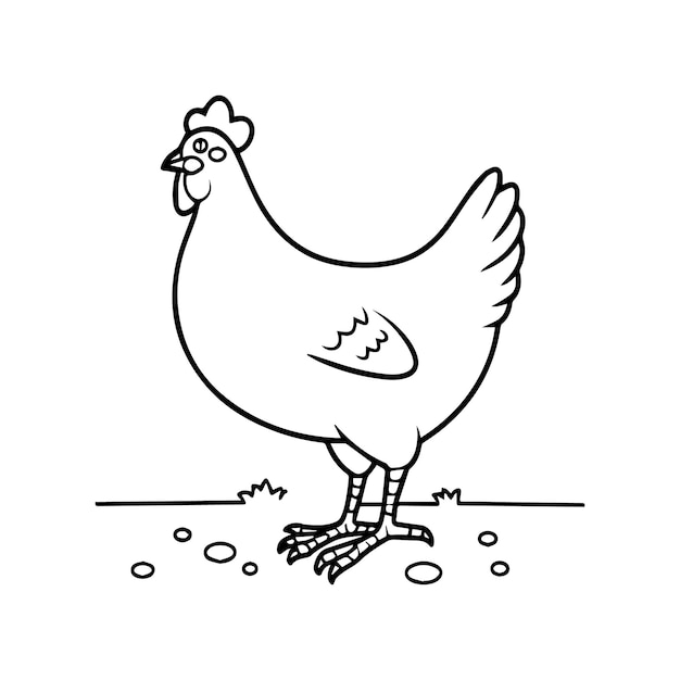 Vector chicken coloring pages chicken outline vector for coloring book