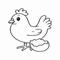 Vector chicken coloring pages chicken outline vector for coloring book