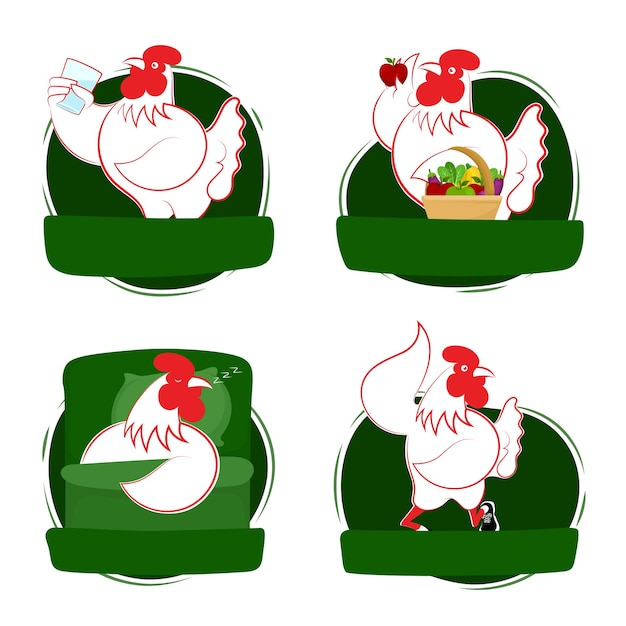 チキンかわいい動物漫画キャラ ベクトル イラスト