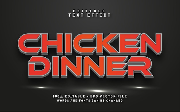 Chicken Dinner Text Effect Free Vector