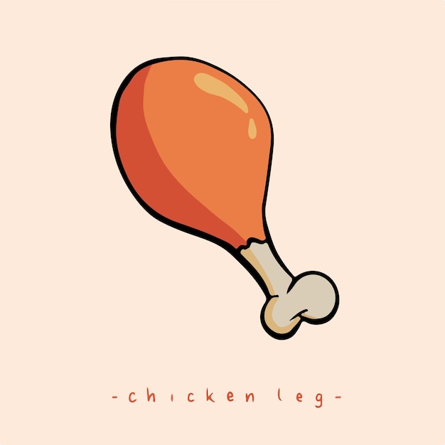 Chicken Drumstick Symbol Delicious Food Vector Illustration