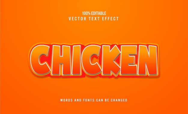 Chicken editable 3d text effect