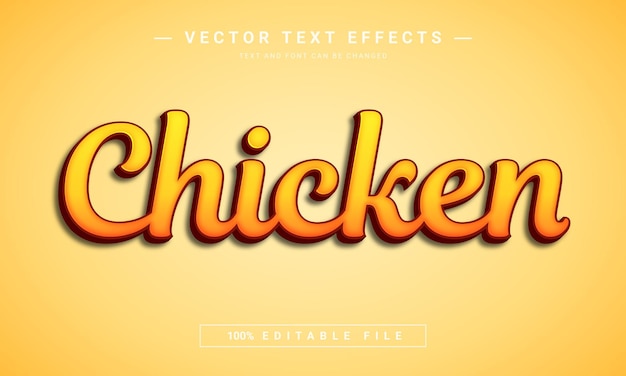 Vector chicken editable text effect