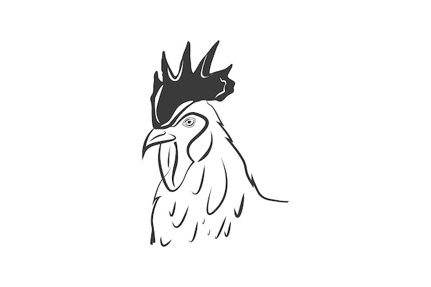 Chicken Face Sillhouette Vector