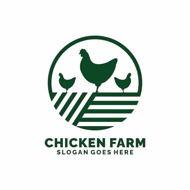 養鶏場の家畜のロゴ