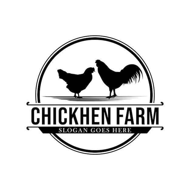 Chicken farm logo vector. Cattle farm logo