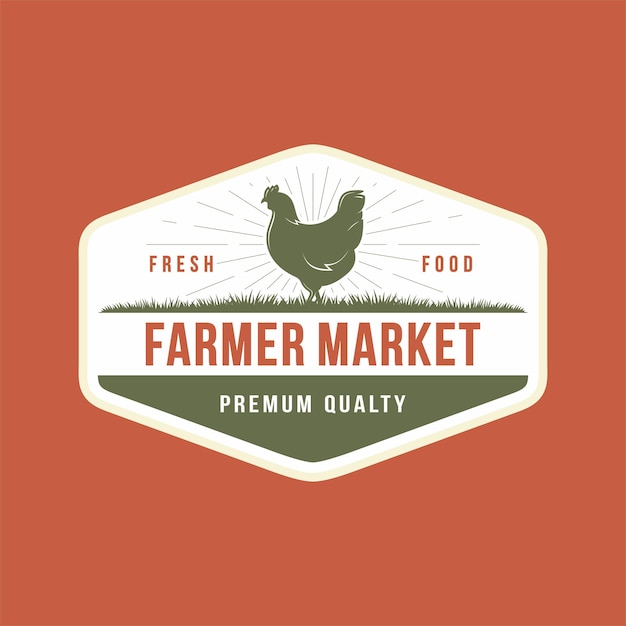 Chicken farm logo vector illustration design farm design template