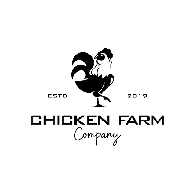 Distintivo vintage logo fattoria di pollo