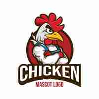 Vector chicken farm mascot logo vector