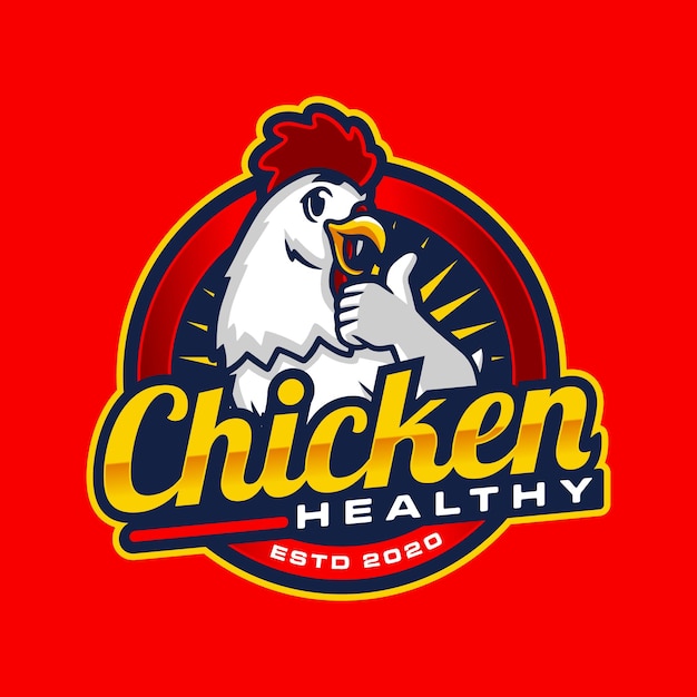 Vector chicken fast food logo template