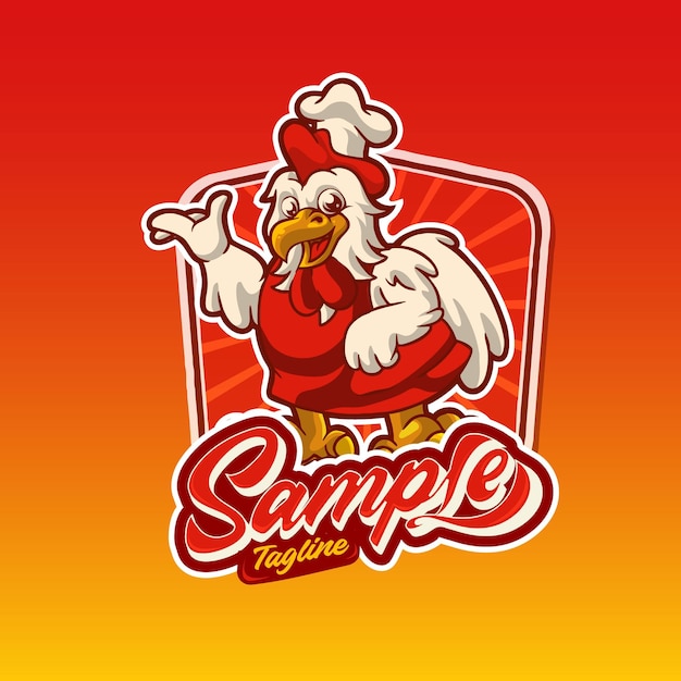 Vector chicken food character mascot vector