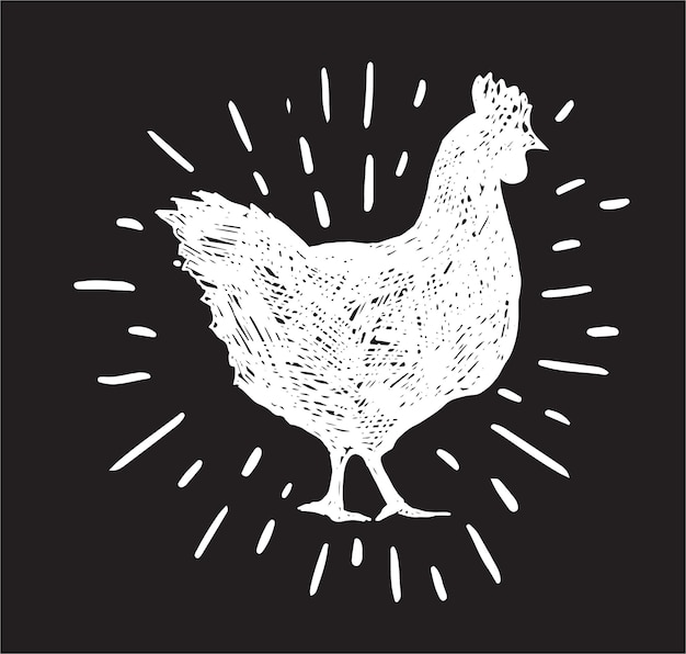 Курица рисованной