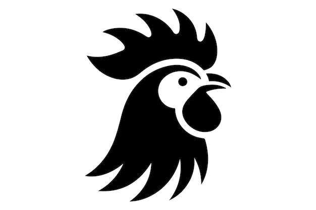 Chicken Head logo icoon silhouet Illustratie eenvoudige vector kunst stijl