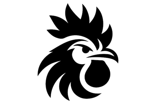 Chicken Head logo icoon silhouet Illustratie eenvoudige vector kunst stijl
