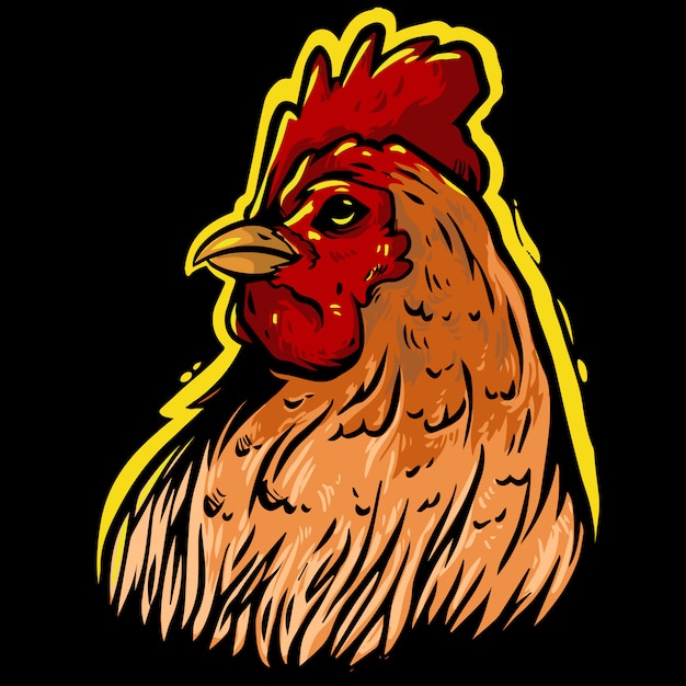 Disegno mascotte testa di pollo