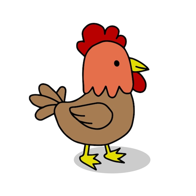 chicken hen doodle drawing cartoon for kids
