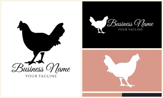 Vector chicken hen rooster logo template