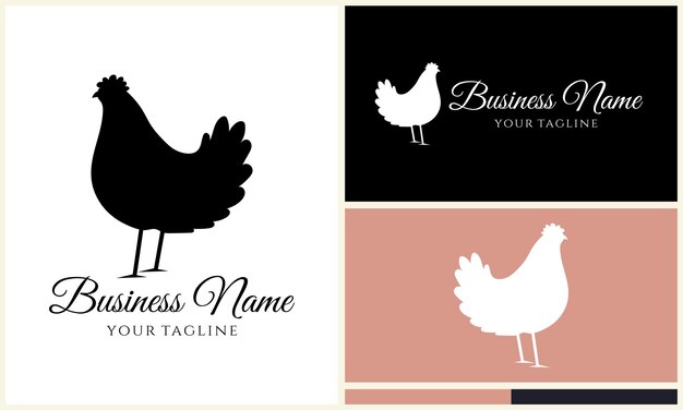 Vector chicken hen rooster logo template