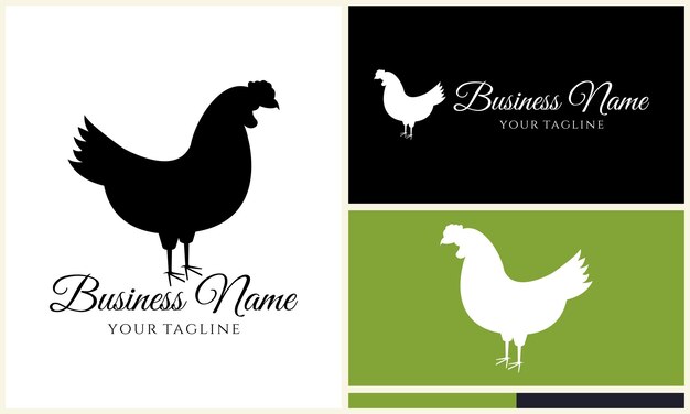 Vector chicken hen rooster logo template
