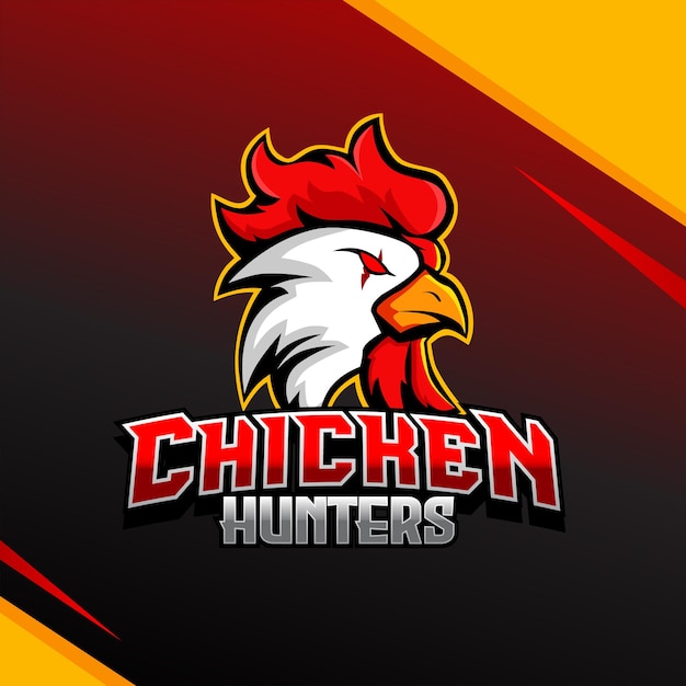 Icona testa di cacciatore di pollo logo esport