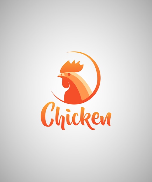 Vector chicken illustration logo design template