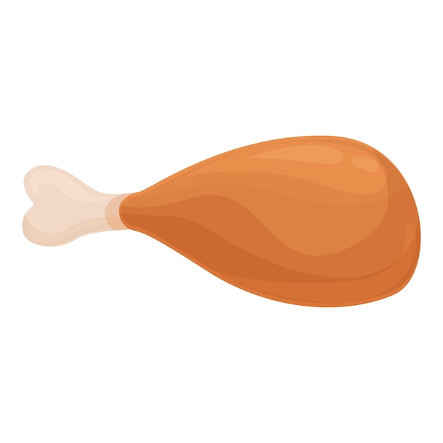 chicken leg icon cartoon vector meat food fried grill