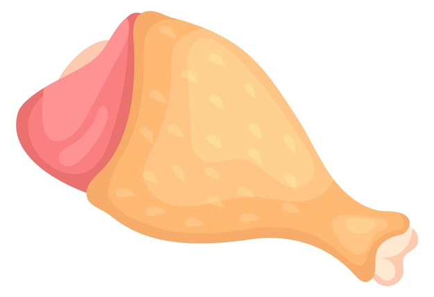 Chicken leg icon Fresh raw poultry meat isolated on white background