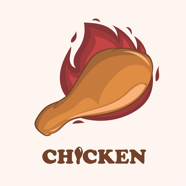 Chicken leg meat vector illustration