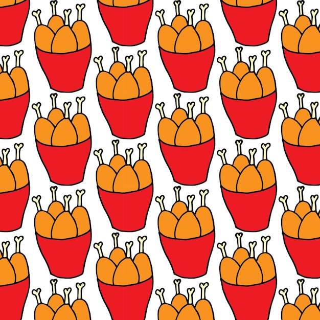 Vector chicken leg seamless pattern design template. illustration vector graphic.