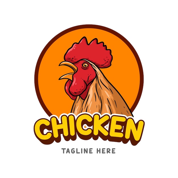 chicken logo badge illustration vector