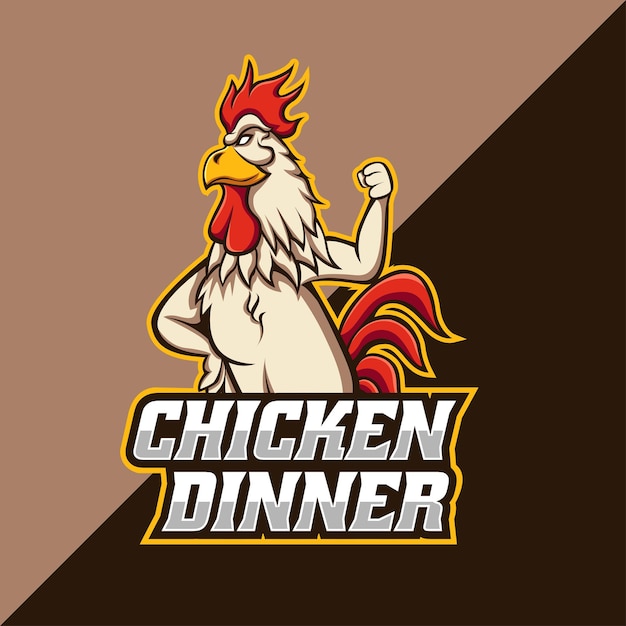 Chicken logo cartoon character vector logo illustration