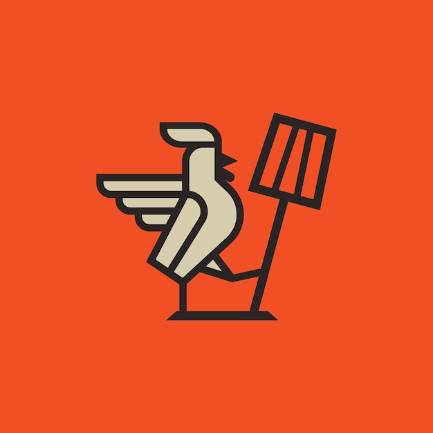 Chicken logo chicken spoon icon logo