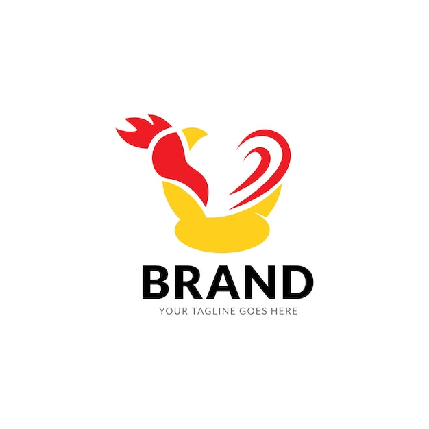 Chicken logo design. Flat style logo vector. Logo for business, food, restaurant.