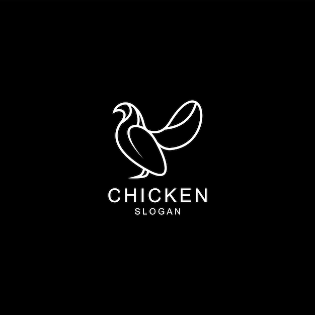 Modello di icona del design del logo di pollo