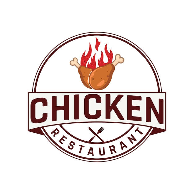 Vector chicken logo design template