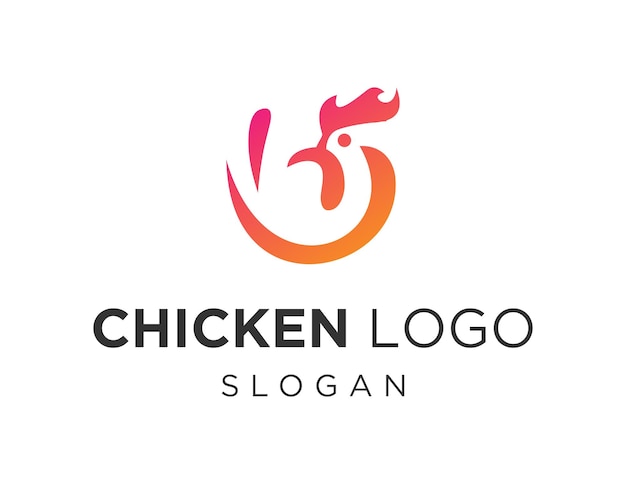 Vettore design logo pollo