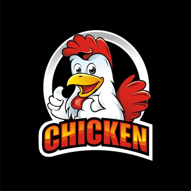 Vector chicken logo or mascot design