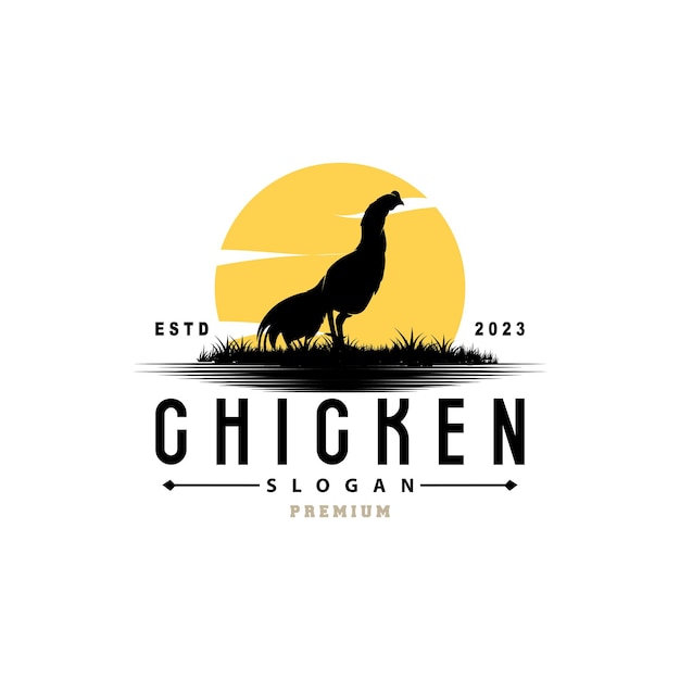 Chicken Logo For Roast Chicken Restaurant Farm Vector Simple Minimalist Design For Restaurant Food Business