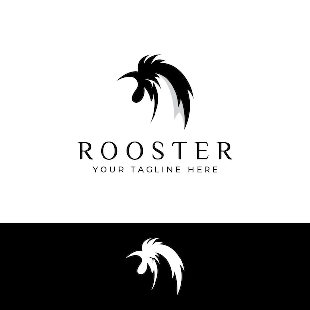 Chicken logo rooster head logo with fish combination Logo for company business restaurant or restaurant or food stall Using penditan simple vector illustration