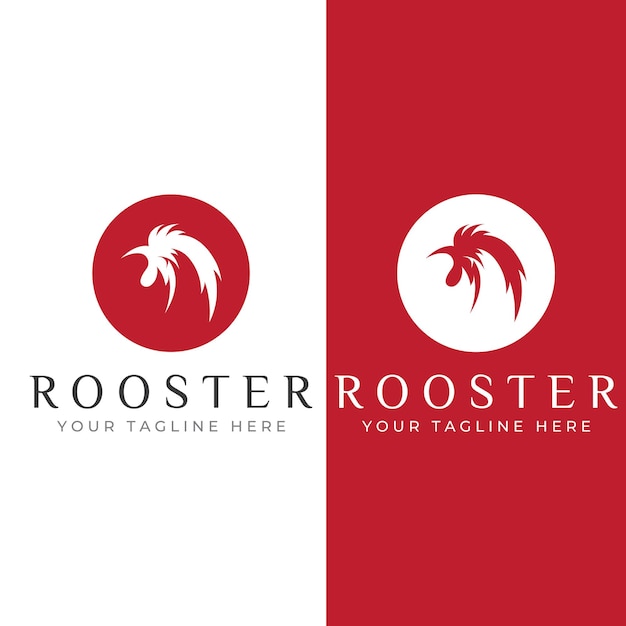 Chicken logo rooster head logo with fish combination Logo for company business restaurant or restaurant or food stall Using penditan simple vector illustration