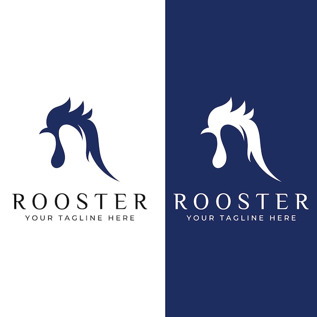 Chicken logo rooster head logo with fish combination Logo for company business restaurant or restaurant or food stall Using penditan simple vector illustration