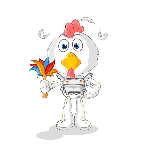 Chicken maid mascot cartoon vector